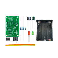 NE555 Mehrfachharmonischer Oszillator DIY-Bausatz, Astable Schaltung mit Doppel-LED-Blitzlampe und Summer, Elektronisches Lehr- und Experimentiermodul