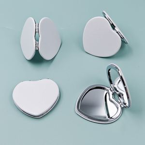 PU Folding White Heart-Shape Double-Sided <b>Makeup</b> Mirror with Printing Pattern Cosmetic <b>Tool</b> - Product Image 5
