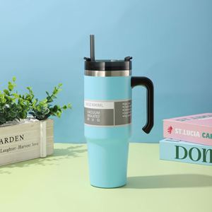 Gobelet isotherme de voyage 20oz en acier inoxydable à double paroi sous vide avec poignée et paille, vente en gros - Product Image 6