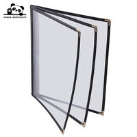 Pochettes de menu A4 en cuir transparent, durables et rechargeables, avec inserts personnalisables pour restaurants, bars, hôtels et cafés
