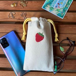 Wholesale Promotional Custom Natural Cotton <b>Drawstring</b> Bag Cute Pattern Canvas Cotton <b>Drawstring</b> <b>Pouch</b> With Logo Printing - Product Image 6