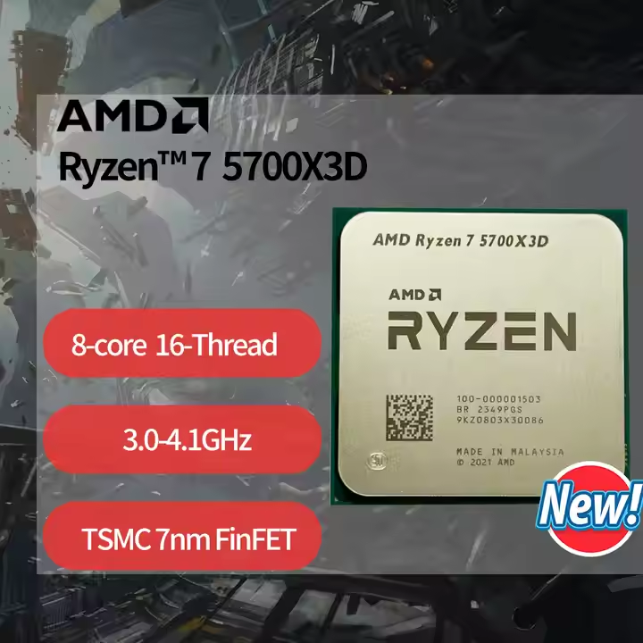 Ryzen7 5700X3D - 8-Core 16-Thread CPU with 96MB L3 Cache