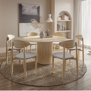 <span class=keywords><strong>Tavolo</strong></span> da Pranzo Rotondo <span class=keywords><strong>Allungabile</strong></span> in Legno Massello Moderno per Piccoli Appartamenti <span class=keywords><strong>con</strong></span> Capacità di <span class=keywords><strong>4</strong></span> Posti e Combinazione di <span class=keywords><strong>Sedie</strong></span> - Product Image 6