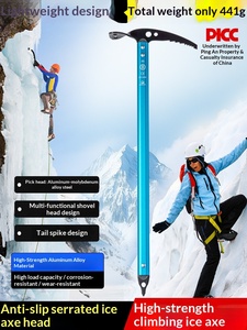 Hacha de Hielo Multifuncional Camnal para Escalada en Hielo y Romper Hielo, <span class=keywords><strong>Piolet</strong></span> Grande y <span class=keywords><strong>Piolet</strong></span> de Senderismo con Pequeña Azada - Product Image 6