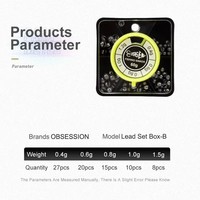 TG 80 pièces 60g Boîte de plombs fendus assortis de tailles variées, plombs amovibles pour la pêche en extérieur