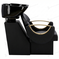 Nouveau Fauteuil de Lavage Semi-Inclinable pour Salon de Coiffure et Barbier, Unité de Lavage des Cheveux avec Siège Réglable