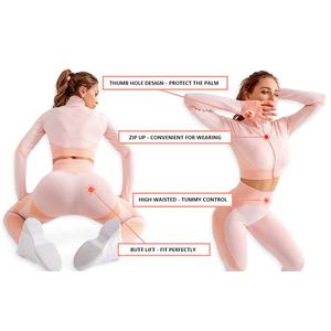 2021 nuova manica lunga Yoga tuta Sport Plus-size Xxxl abbigliamento da donna in esecuzione traspirante senza soluzione di continuità moda Sport Casual Yoga Pant - Product Image 4