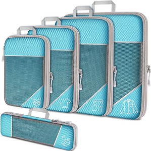 Sacs de compression pour économiser de l'espace, nouvelle conception, pompe de voyage portable, ensemble de cubes d'emballage, sac organisateur de vêtements, <span class=keywords><strong>tissu</strong></span> imperméable - Product Image 6