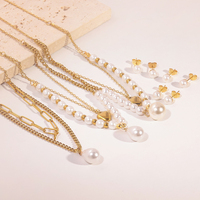 Ensemble de bijoux vintage pour femmes plaqué or 18 carats avec pierre verte, collier et boucles d'oreilles en filigrane, accessoires de mode tendance en acier inoxydable