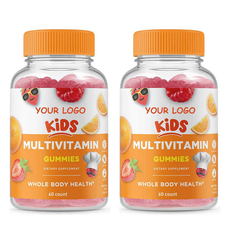 Anak-anak Gummy Multivitamin Buah Organik Campuran 60 Gummies Vitamin A B D C E untuk Kesehatan Seluruh Tubuh