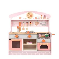 Jouets de cuisine en bois personnalisés en gros pour enfants, jouets éducatifs de simulation avec accessoires de cuisine, ensemble de jouets de cuisine