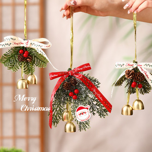 Christmas <b>bell</b> ornaments, Christmas decorations, door hangings, velvet bow ornaments, Christmas trees, pine cones, scene - Product Image 3