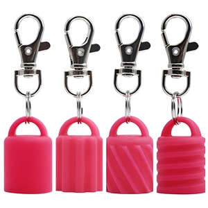 Porte-clés en silicone pour brillant à lèvres, étui de protection portable pour baume à lèvres, accessoire cosmétique mignon, pendentif de sac, cadeau - Product Image 5
