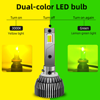 Lampe LED bicolore 3000K jaune-vert 120W, installation facile, compatible H11 H18 880 9006, pour phare avant et antibrouillard de véhicule, vente en gros disponible