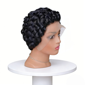 Peluca Corta Enrollable 13*4 4*4 Monofilamento 100% Cabello Remy Marrón Oscuro <span class=keywords><strong>Rubio</strong></span> <span class=keywords><strong>Platino</strong></span> Natural Arcoíris Peluca <span class=keywords><strong>de</strong></span> Encaje HD - Product Image 3