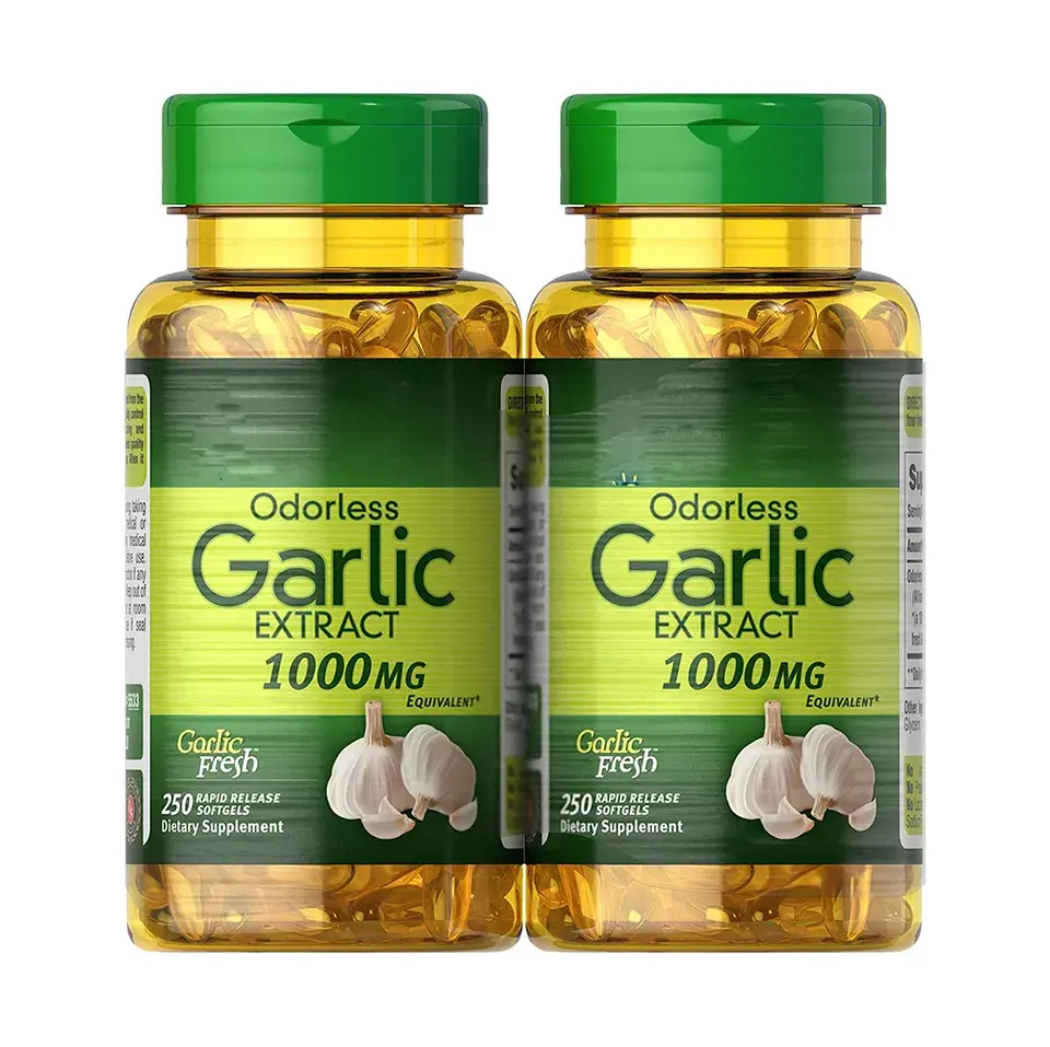 Produttore OEM integratore alimentare olio di aglio softgels integratore antiossidante capsula di olio di aglio che promuove il cuore e la salute immunitaria