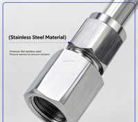 Unión Recta de Compresión con Rosca NPT Hembra de 1/4" OD, Doble Férula, para Tuberías de Aire e Hidráulica, Acero Inoxidable SS304