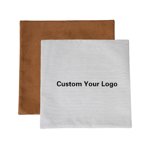 Fodera per <span class=keywords><strong>cuscino</strong></span> in lino personalizzata, vuota, con retro in camoscio <span class=keywords><strong>marrone</strong></span>, 16x16 pollici, stampa logo, sublimazione, <span class=keywords><strong>federa</strong></span> in lino - Product Image 1