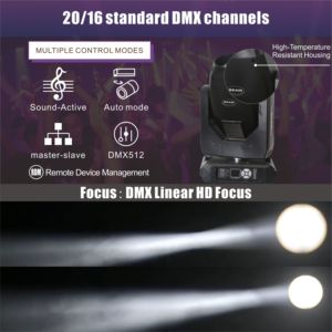 Projecteur à tête mobile 380W 17R, direct d'usine, DMX512, 14 couleurs, 11 gobos, prismes, stroboscope, IP20, DJ, pour discothèque, scène, éclairage - Product Image 4