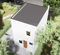 Maison modulaire en conteneur à faible coût de 40 m², 2 chambres, murs blancs purs, 2 étages, aux Philippines