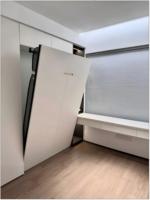 Lits Murphy sur mesure, taille Queen, meubles modernes gain de place, lits muraux pliants dissimulés taille complète avec armoires, gain de place