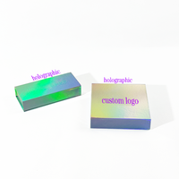 Boîtes à cils holographiques personnalisées, emballages en papier pour gloss à lèvres, boîte cosmétique avec couvercle magnétique, boîte cadeau, laminage mat, gaufrage, doublure en éponge