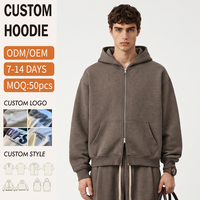 Sweat à capuche zippé personnalisé pour homme, double fermeture éclair, broderie, style Old Money, automne, premium, confortable