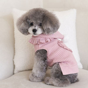 2025 noel yeni yıl sonbahar ve kış dip gömlek kalınlaşmış çizgili kedi giyim evcil hayvan yeleği + şapka - Product Image 3