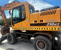 Excavatrice Hyundai R210W 7 roues d'occasion d'origine coréenne, moteur Cummins, bien entretenue, d'occasion, Hyundai R210W 7, excavatrice hydraulique