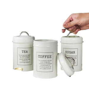 Luxury Metal Kitchen <b>Canisters</b> Set-Eco-Friendly Food Storage Containers for Sugar <b>Tea</b> Coffee & Spice - Product Image 1