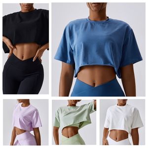 Coton course T-shirts haut de sport femmes haut court t-shirt Fitness entraînement Yoga porter haut de Sport pour les femmes entraînement dames chemises de sport - Product Image 6