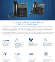 Telepon IP POE VoIP GRANDSTREAM GXP1610/GXP1610P/1615 dengan Protokol SIP dan LAN Berkabel