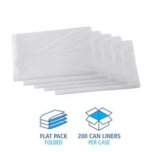 Forros para Contenedores Industriales de Alta Densidad Boardwalk, 45 Galones, 16 Micras, 40 x 48, Paquete Plano Natural de 200 Unidades/Cartón para Contenedores de Basura - Product Image 2