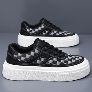 Zapatillas Deportivas para Hombre con Punta Redonda, de Cuero Sintético, con Aumento de Altura, Suela de Goma, para Todas las Temporadas, Casuales - Product Image 4