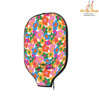 Housse de raquette en néoprène imprimée de fleurs sauvages, personnalisée en usine, pour pagaie de pickleball, compatible avec toutes les tailles, accessoire de protection pour pagaie.