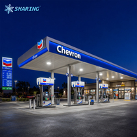 Structure de bardage lumineux LED extérieur sur mesure pour la rénovation complète de l'image de marque des forecourts de stations-service