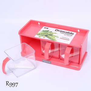 <span class=keywords><strong>3</strong></span> trong <span class=keywords><strong>1</strong></span> treo tường nhựa gia vị lọ hộp chủ sở hữu nhà bếp lưu trữ gia vị <span class=keywords><strong>container</strong></span> gia vị bộ với muỗng - Product Image 6