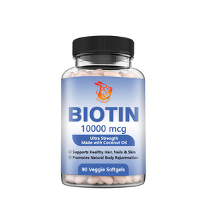Cápsulas Blandas de Biotina al por Mayor de Fábrica, Suplementos Dietéticos de Biotina, Restaura el Brillo, la Humedad, la Suavidad y la Elasticidad del Cabello - Product Image 1