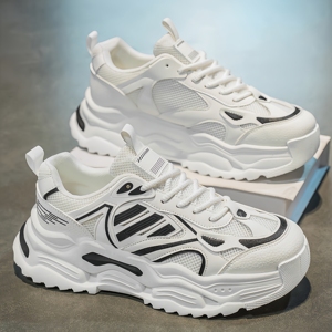 Chaussures de sport décontractées tendance pour hommes à semelle épaisse, à la mode, polyvalentes, antidérapantes, en tissu respirant - Product Image 3