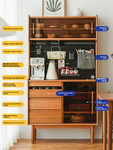 Armoire à thé en bois massif, buffet, <span class=keywords><strong>petit</strong></span> appartement, rangement intégré, armoire haute murale pour salon - Product Image 4