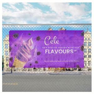 พิมพ์ดิจิทัล สีสันสดใส คุณภาพสูง ขนาดใดก็ได้ ป้ายโพลีเอสเตอร์ตาข่ายสำหรับโฆษณากลางแจ้ง พร้อมพิมพ์โลโก้ - Product Image 4