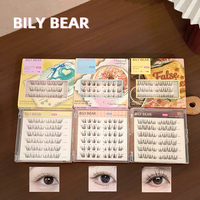 BILY BEAR Cils artificiels Sweet Heart sans colle, auto-adhésifs, réutilisables, en grappe, pose rapide pour maquillage quotidien et soirées