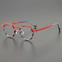 Lunettes de lecture de luxe vintage unisexes à monture intégrale à motif géométrique en rouge/bleu/violet/rose/orange - Confortables et livraison rapide
