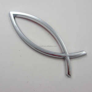 एब्स क्रोम मछली के आकार की स्टाइलिश कार लोगो स्टिकर और भ्रूण - Product Image 5