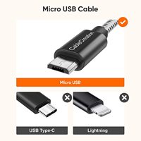 Câble USB Micro USB CableCreation 24 AWG en aluminium tressé triple blindage, chargeur rapide, câble court, garantie 24 mois pour Android TV