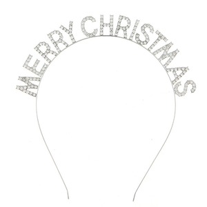 Serre-tête en métal avec lettres Joyeux Noël, décoration festive pour les fêtes, accessoire personnalisé pour fête de Noël pour adultes - Product Image 2