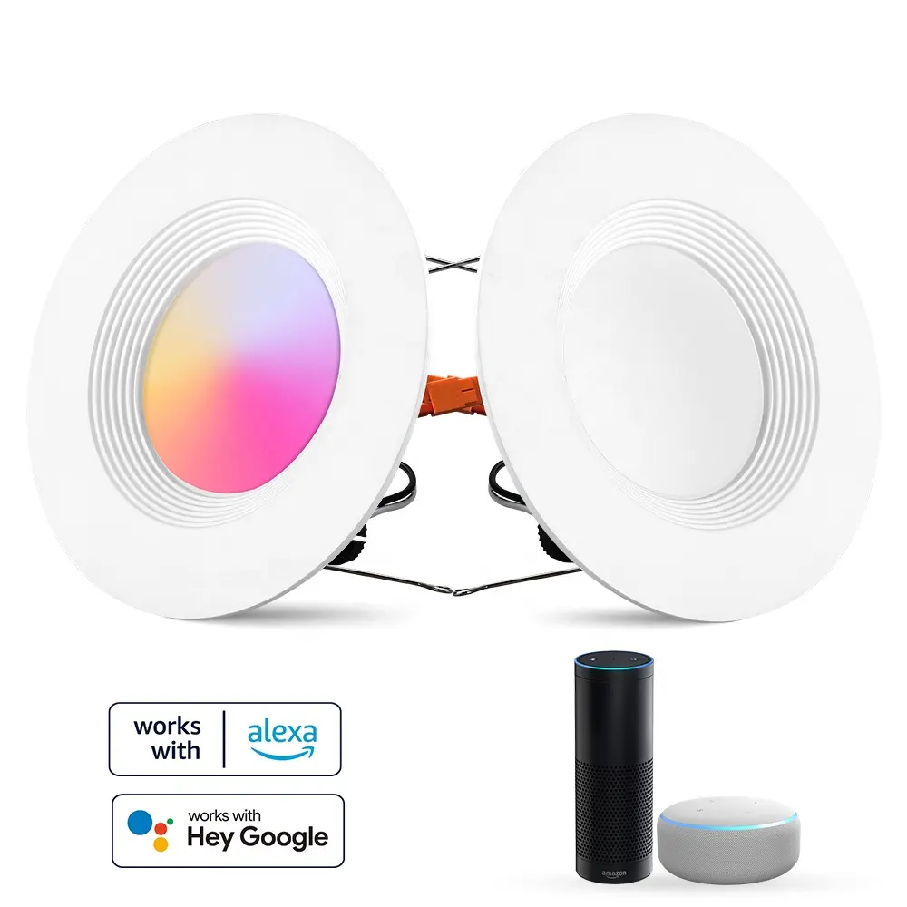 WiFi Smart Light Led Downlight Ceiling Lamp Color RGB Wake-Up Compatible with Alexa and Google Assistant Smart WIFI Downlight