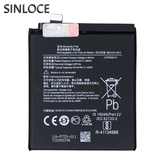 SINLOCE Wholesale High Quality Rechargeable Mobile Cell Phone Battery for OPPO for PLUS 8 PRO/BLP759 in Stock
