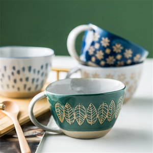 Retro Phong Cách Châu Âu Quà Tặng Đám Cưới Bạc Xử Lý Cốc Màu Tráng Men Cà Phê Không Đều Mug <span class=keywords><strong>Set</strong></span> - Product Image 3