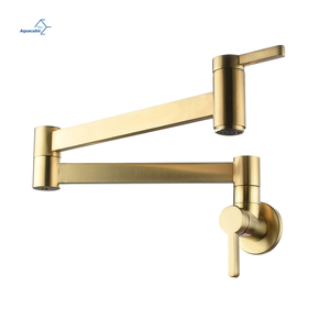 实心黄铜可折叠壁挂式双手柄冷热水炉灶加水龙头 - Product Image 1
